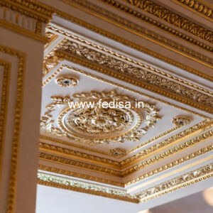 European Classic Ceiling Modern False Ceiling Design For Hall With Two Fans No-501