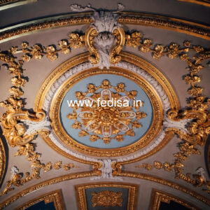 European Classic Ceiling False Ceiling Design For Living Room With Two Fans No-536