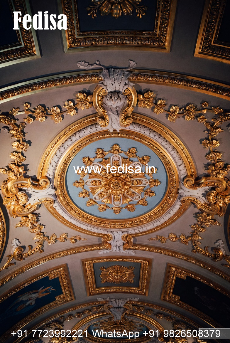 European Classic Ceiling False Ceiling Design For Living Room With Two Fans No-536