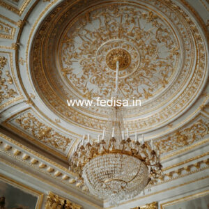European Classic Ceiling False Ceiling Design For Drawing Room With Two Fans No-1065