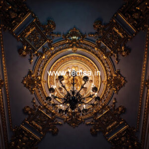 European Classic Ceiling False Ceiling Design With 2 Fans No-1344