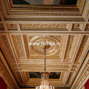 European Classic Ceiling Pop Pooja Room Design No-2122