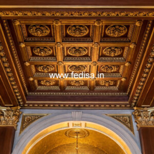 European Classic Ceiling Single Fan False Ceiling Design No-2743