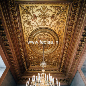 European Classic Ceiling Fall Ceiling Design For Hall With Two Fans No-3465
