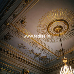 European Classic Ceiling False Ceiling Design For Hall With Two Fans No-3479