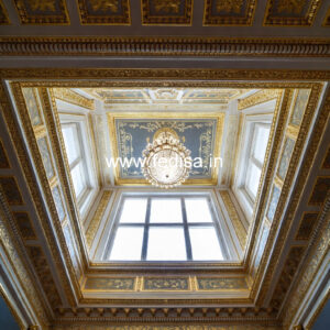 European Classic Ceiling Ceiling Design For Hall With Two Fans No-3639