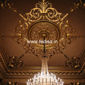 European Classic Ceiling False Ceiling With Fan Design No-3888