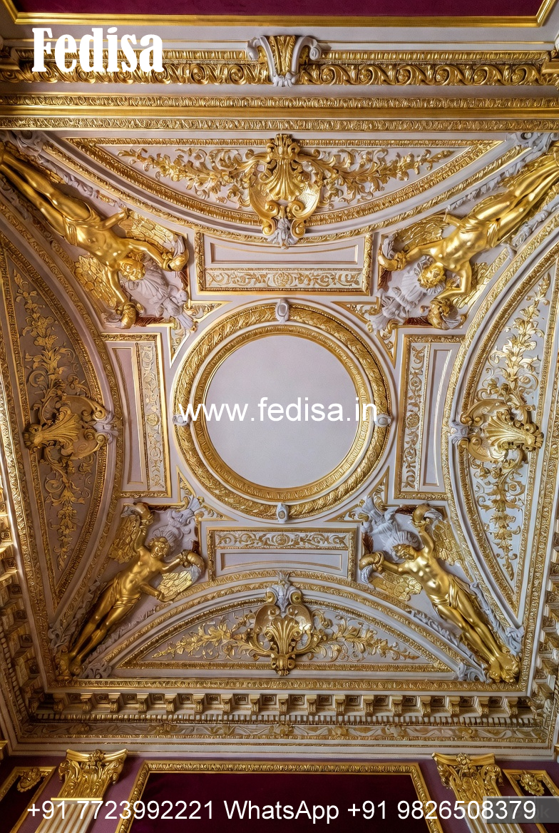 European Classic Ceiling L Shape Hall False Ceiling Design No-3944