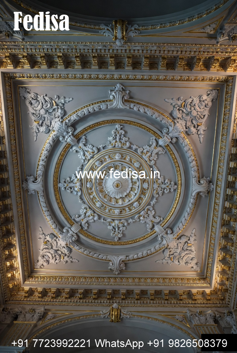 Carved Ceiling Design L Shape False Ceiling Design No. 385