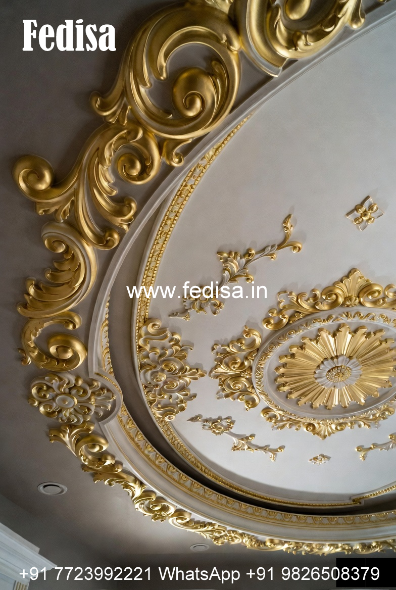 Carved Ceiling Design 2 Fan False Ceiling Design No-524