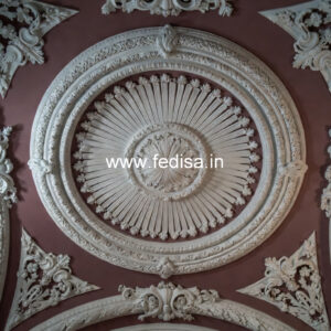 Carved Ceiling Design Pop Ceiling Design For Hall With 2 Fans No-671