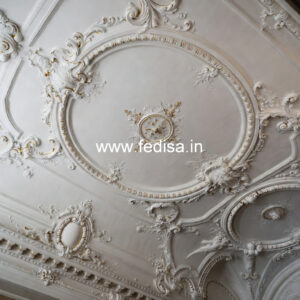 Carved Ceiling Design Pop Design For Bedroom With Fan No-717