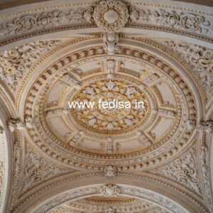 Carved Ceiling Design False Ceiling For Bedroom With Fan No-750