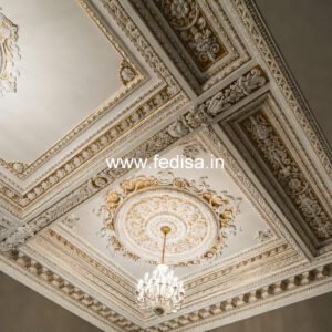 Carved Ceiling Design False Ceiling Designs For Living Room With 2 Fans No-768