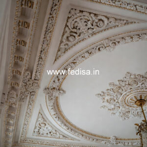 Carved Ceiling Design High Ceiling Living Room Design No-1002