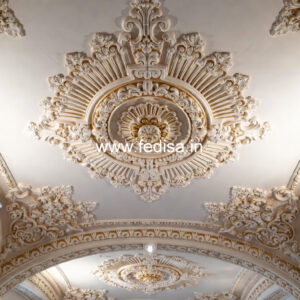 Carved Ceiling Design Living Room False Ceiling Design With Fan No-1034