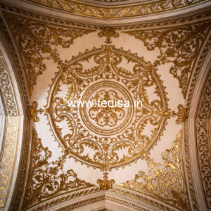 Carved Ceiling Design False Ceiling Design For Duplex Lobby No-1460