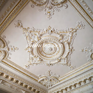 Carved Ceiling Design False Ceiling With 2 Fans No-1500