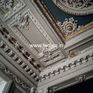 Carved Ceiling Design False Ceiling Bedroom With Fan No-1660