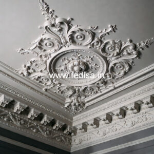Carved Ceiling Design False Ceiling For Small Living Room No-1687