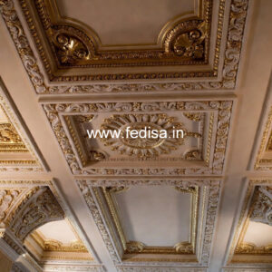 Carved Ceiling Design Modern High Ceiling Living Room Design No-1696