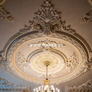 Carved Ceiling Design Lobby Pop Plus Minus Design No-1744