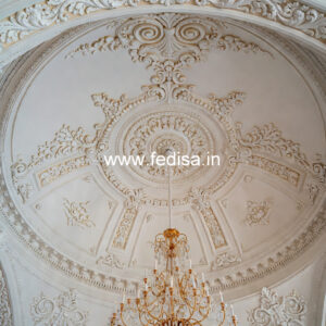 Carved Ceiling Design Round Shaped False Ceiling Design No-1766