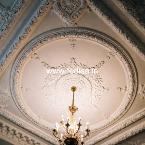 Carved Ceiling Design False Ceiling Design For Rectangular Living Room With Two Fans No-1788