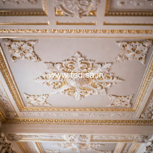 Carved Ceiling Design Half Pop Design No-1795