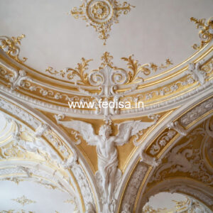 Carved Ceiling Design Double Fan False Ceiling No-1873