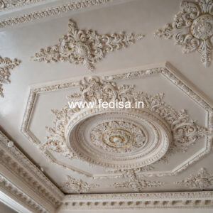 Carved Ceiling Design Blue False Ceiling No-1875