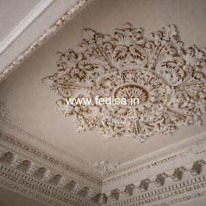 Carved Ceiling Design Hall Fall Ceiling Design With 2 Fans No-1877