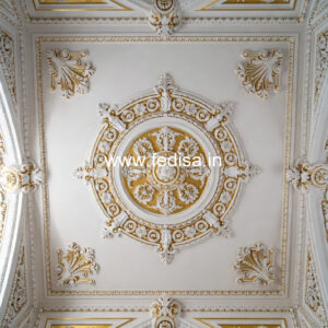 Carved Ceiling Design L Shaped Room False Ceiling Design No-2043