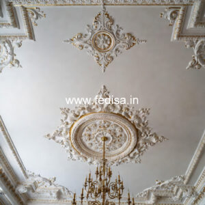 Carved Ceiling Design Pop Design With 2 Fans No-2434