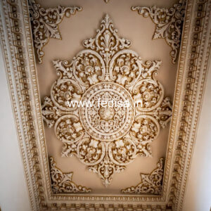 Carved Ceiling Design Pop Design For Hall Two Fan No-2437