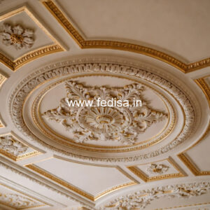 Carved Ceiling Design Double Height False Ceiling Design No-2659