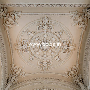 Carved Ceiling Design Lobby Modern Pop Plus Minus Design No-2704