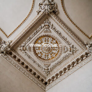Carved Ceiling Design Round Shape Pop Design No-2769