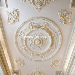Carved Ceiling Design False Ceiling For Bedroom With Fan No-2883