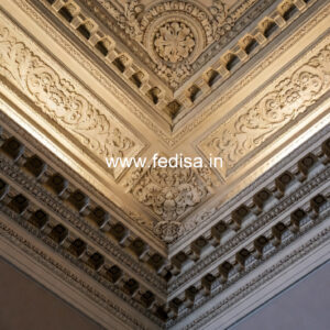 Carved Ceiling Design False Ceiling Bedroom With Fan No-2958