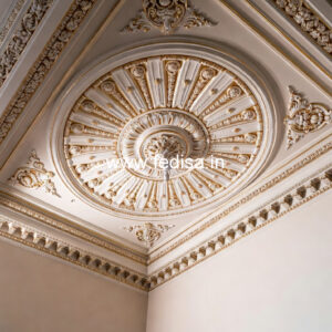 Carved Ceiling Design Wooden Finish False Ceiling No-2996