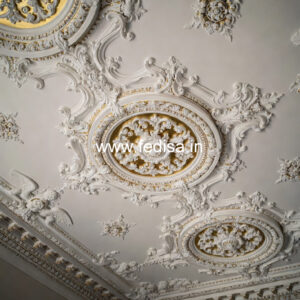 Carved Ceiling Design False Ceiling For Guest Room No-3139