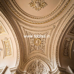 Carved Ceiling Design False Ceiling For Living Room With Fan No-3202