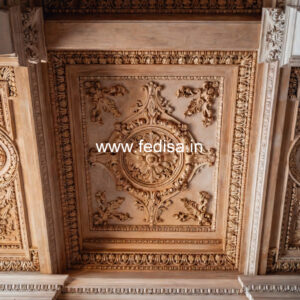 Carved Ceiling Design False Ceiling 2 Fans No-3240