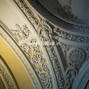 Carved Ceiling Design Pop Ceiling With 2 Fans No-3345