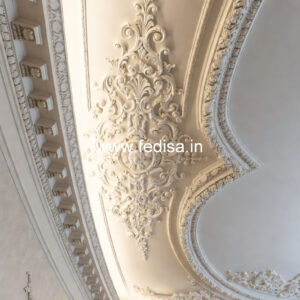 Carved Ceiling Design False Ceiling Design For Hall With Two Fans No-3479