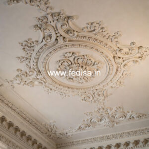 Carved Ceiling Design Two Fan Pop Design No-3648