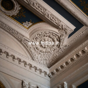 Carved Ceiling Design Pop Design For Lobby Two Fan Plus Minus No-3751