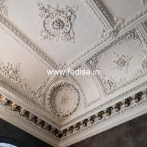Carved Ceiling Design Pop Design For Lobby Two Fan No-3752