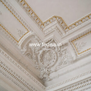 Carved Ceiling Design Pop Ceiling Design With 2 Fans No-3754